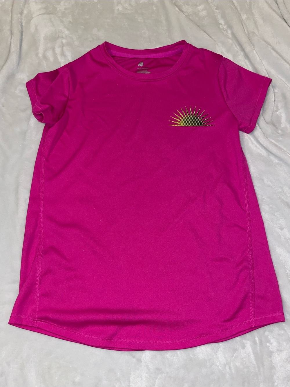 all in motion Fuchsia Short Sleeve Tee with Lime Sunburst